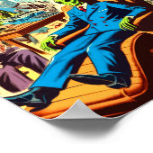 UfoエイリアンSci-fiレトロ漫画 ポスター (角)