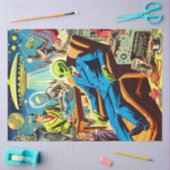 UfoエイリアンSci-fiレトロ漫画 薄葉紙 (クラフト)