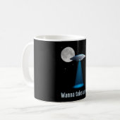 UfoエイリアンSF宇宙Sci-Fiギフトおもしろい コーヒーマグカップ (正面左)