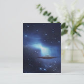 UFOオブジェ飛んでいるクトの宇宙 ポストカード (スタンド正面)