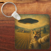 UFOキャットギフト付きエイリアンおもしろい自撮り キーホルダー (正面)