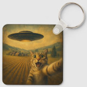UFOキャットギフト付きエイリアンおもしろい自撮り キーホルダー (裏面)