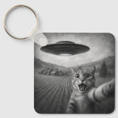 UFOキャットギフト付きエイリアンおもしろい自撮り キーホルダー (正面)