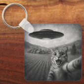 UFOキャットギフト付きエイリアンおもしろい自撮り キーホルダー (正面)