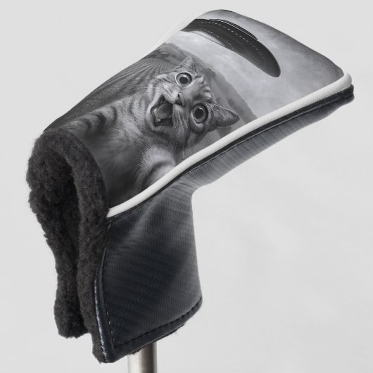 UFOキャットギフト付きエイリアンおもしろい自撮り ゴルフヘッドカバー (3/4 正面)