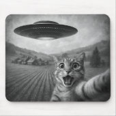 UFOキャットギフト付きエイリアンおもしろい自撮り マウスパッド (正面)