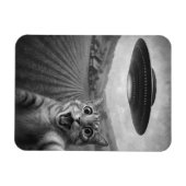 UFOキャットギフト付きエイリアンおもしろい自撮り マグネット (横)