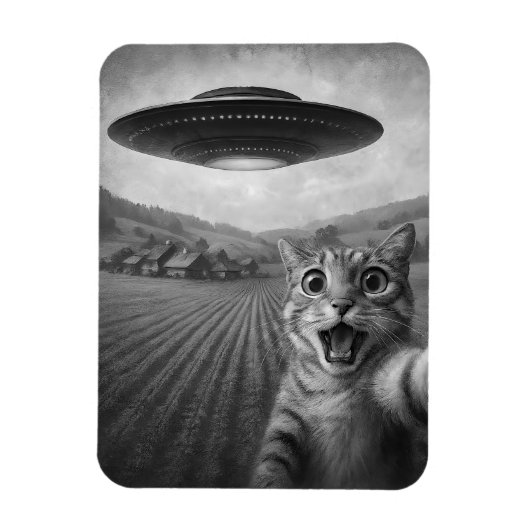 UFOキャットギフト付きエイリアンおもしろい自撮り マグネット (縦)
