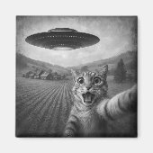 UFOキャットギフト付きエイリアンおもしろい自撮り マグネット (正面)