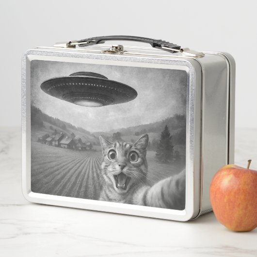 UFOキャットギフト付きエイリアンおもしろい自撮り メタルランチボックス (インサイチュ)