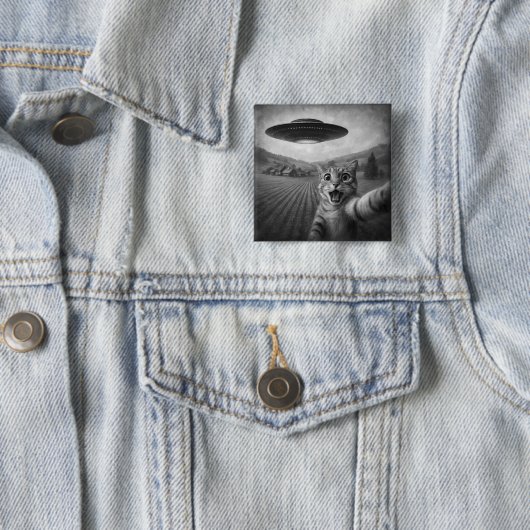 UFOキャットギフト付きエイリアンおもしろい自撮り 缶バッジ (インサイチュ)