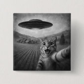 UFOキャットギフト付きエイリアンおもしろい自撮り 缶バッジ (正面)