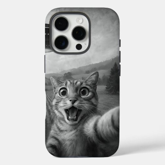 UFOキャットギフト付きエイリアンおもしろい自撮り Case-Mate iPhoneケース (裏面)