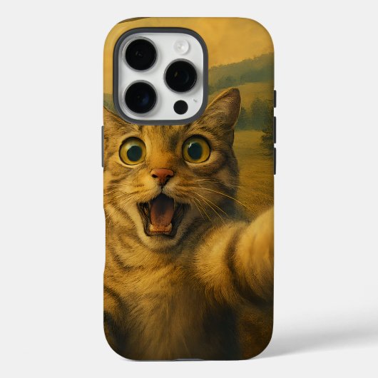 UFOキャットギフト付きエイリアンおもしろい自撮り Case-Mate iPhoneケース (裏面)