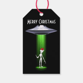 UFOクリスマス🛸おもしろいエイリアン ギフトタグ
