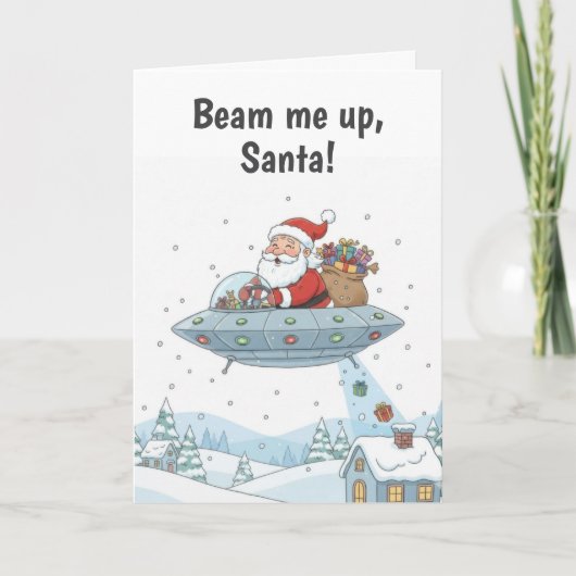 UFOクリスマスのサンタクロース カード (正面)