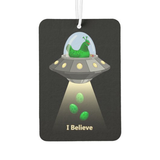 UFOグリーンおもしろいチキン卵エイリアンの取り外し カーエアーフレッシュナー (裏面)