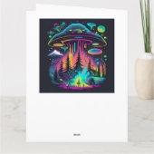 UFOサイケデリックファンタジーアート誕生日 カード (裏面)