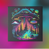 UFOサイケデリックファンタジーアート ポスター