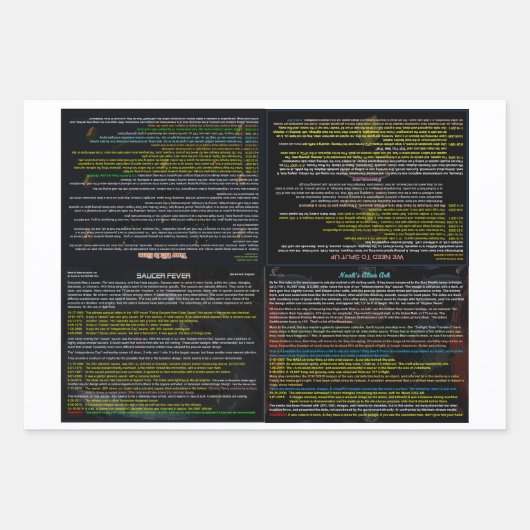 UFOシリーズ: UFO、火星ミックス ラッピングペーパーシート (正面)