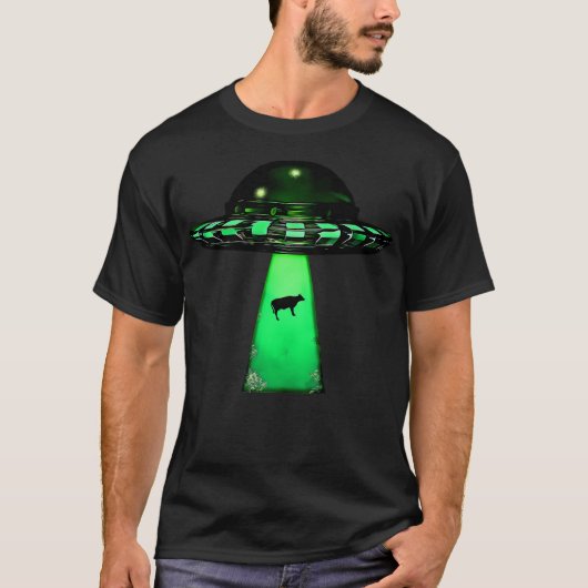 Ufoソー飛んでいるサーが顔を上げた Tシャツ (正面)