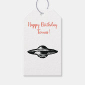 UFOソー飛んでいるサー ギフトタグ (正面)