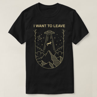 UFOデザインから立ち去りたい Tシャツ