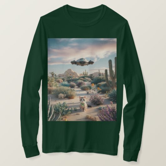 UFOデザートカクティフラワーズワイシャツ Tシャツ (デザイン正面)