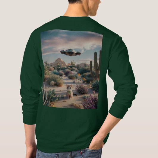 UFOデザートカクティフラワーズワイシャツ Tシャツ (裏面)