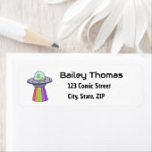 UFOトリップ（幻覚体験）のような差出人住所ラベル ラベル (インサイチュ)