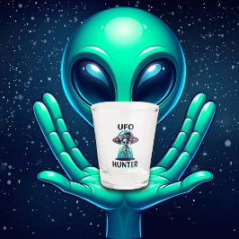 UFOハンター | UFOとエイリアンを使用したAi Art ショットグラス