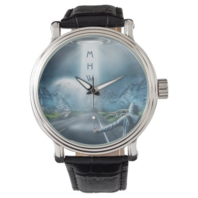 UFOヒッチハイカーカスタムモノグラム時計 腕時計 (正面)