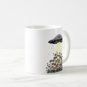 UFOビームアップフラワー コーヒーマグカップ (正面右)