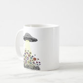 UFOビームアップフラワー コーヒーマグカップ (正面左)