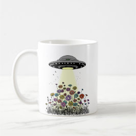 UFOビームアップフラワー コーヒーマグカップ