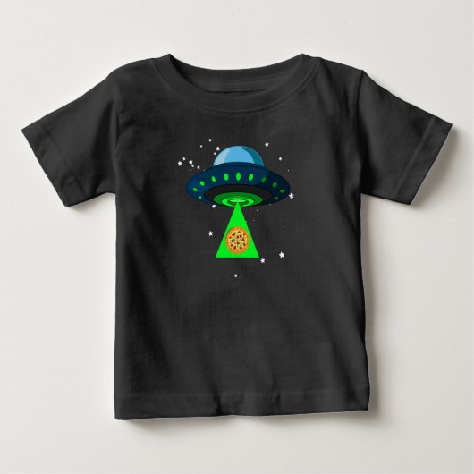 UFOピザTシャツのピックアップ ベビーTシャツ (正面)