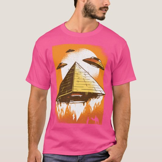 Ufoピ飛んでいるラミドIエイリアンUfoデイ Tシャツ (正面)