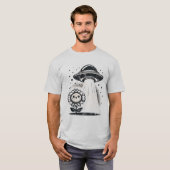 UFOフラワー - 空想的で楽しいエイリアンとの遭遇 Tシャツ (正面フル)