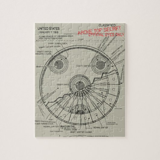 UFOブループリント ジグソーパズル (縦)