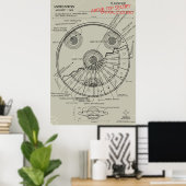 UFOブループリント ポスター (ホームオフィス)