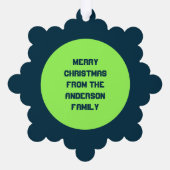 UFOホーホファークリスマスエイリアンカスタム オーナメントカード (裏面)