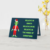 UFOホーホファークリスマスエイリアンカスタム カード (黄色い花)