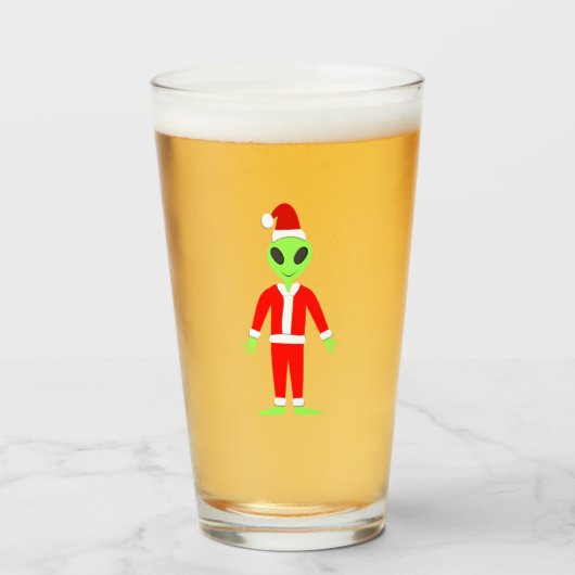UFOホーホファークリスマスエイリアン タンブラーグラス (ドリンク正面)