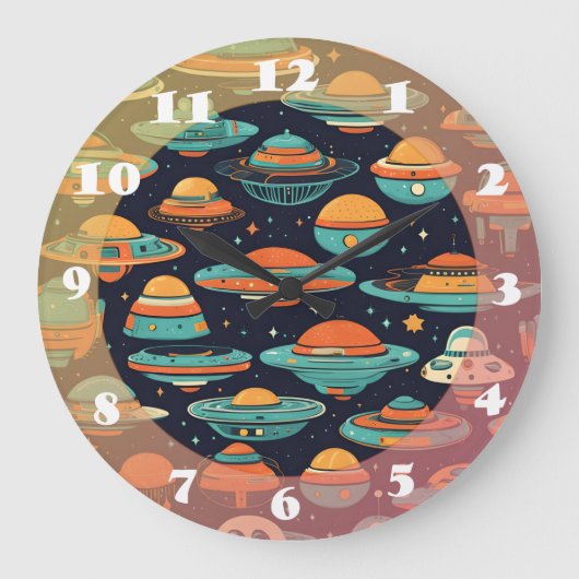 UFOヴィンテージ ラージ壁時計 (正面)