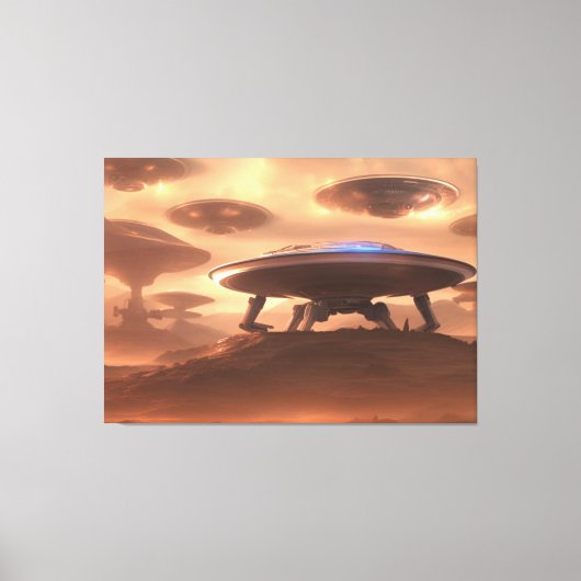 UFO侵略キャンバス印刷 キャンバスプリント (正面)