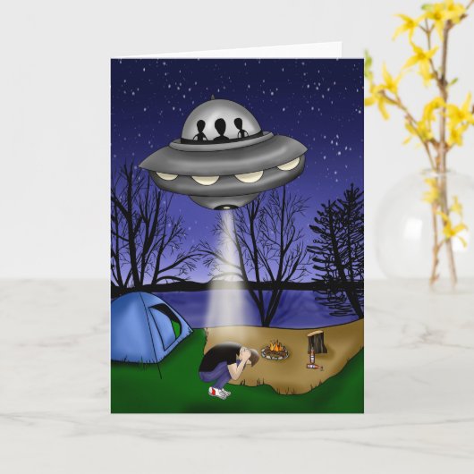 UFO地球外誘引エイリアン カード (黄色い花)