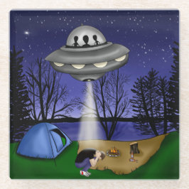 UFO地球外誘引エイリアン ガラスコースター