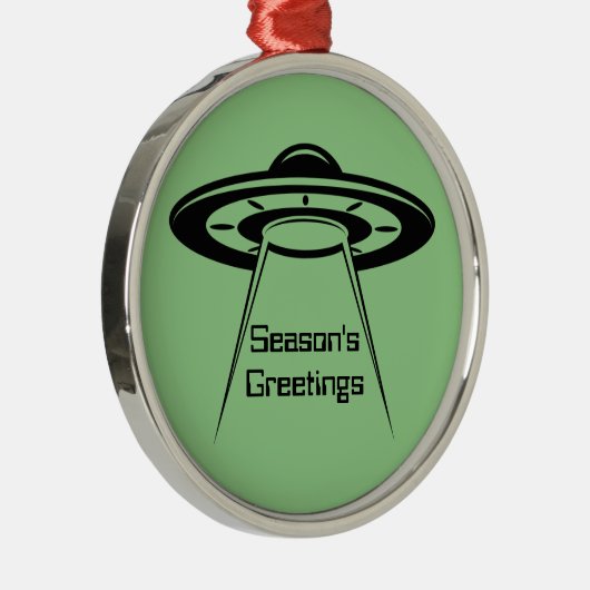UFO宇宙エイリアンSci Fiソー飛んでいるサー メタルオーナメント (右)