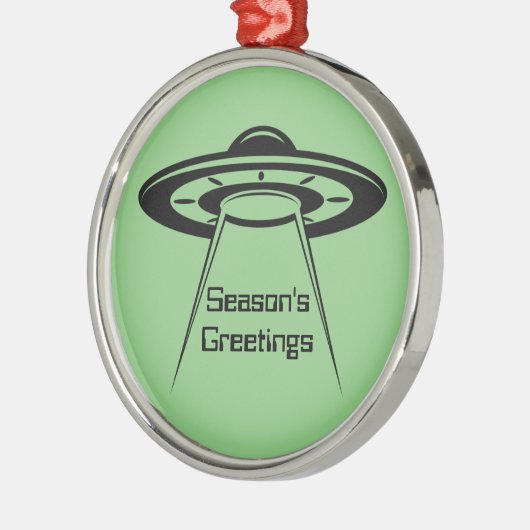 UFO宇宙エイリアンSci Fiソー飛んでいるサー メタルオーナメント (左)
