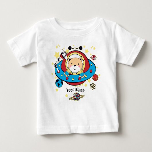 UFO宇宙ベア ベビーTシャツ (正面)